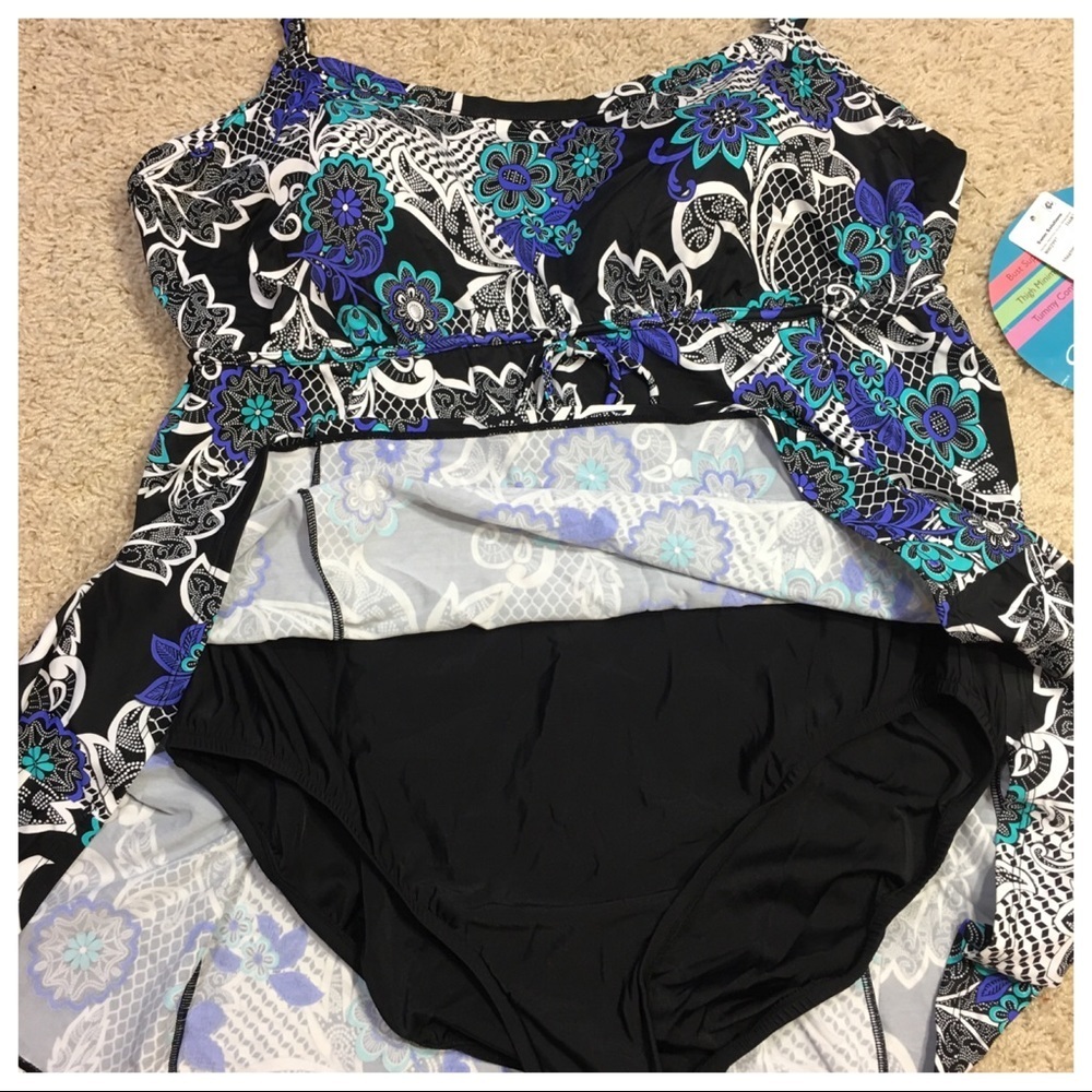 NWT! Swim Solutions Garden Lace Swimdress - Picture 3 of 11